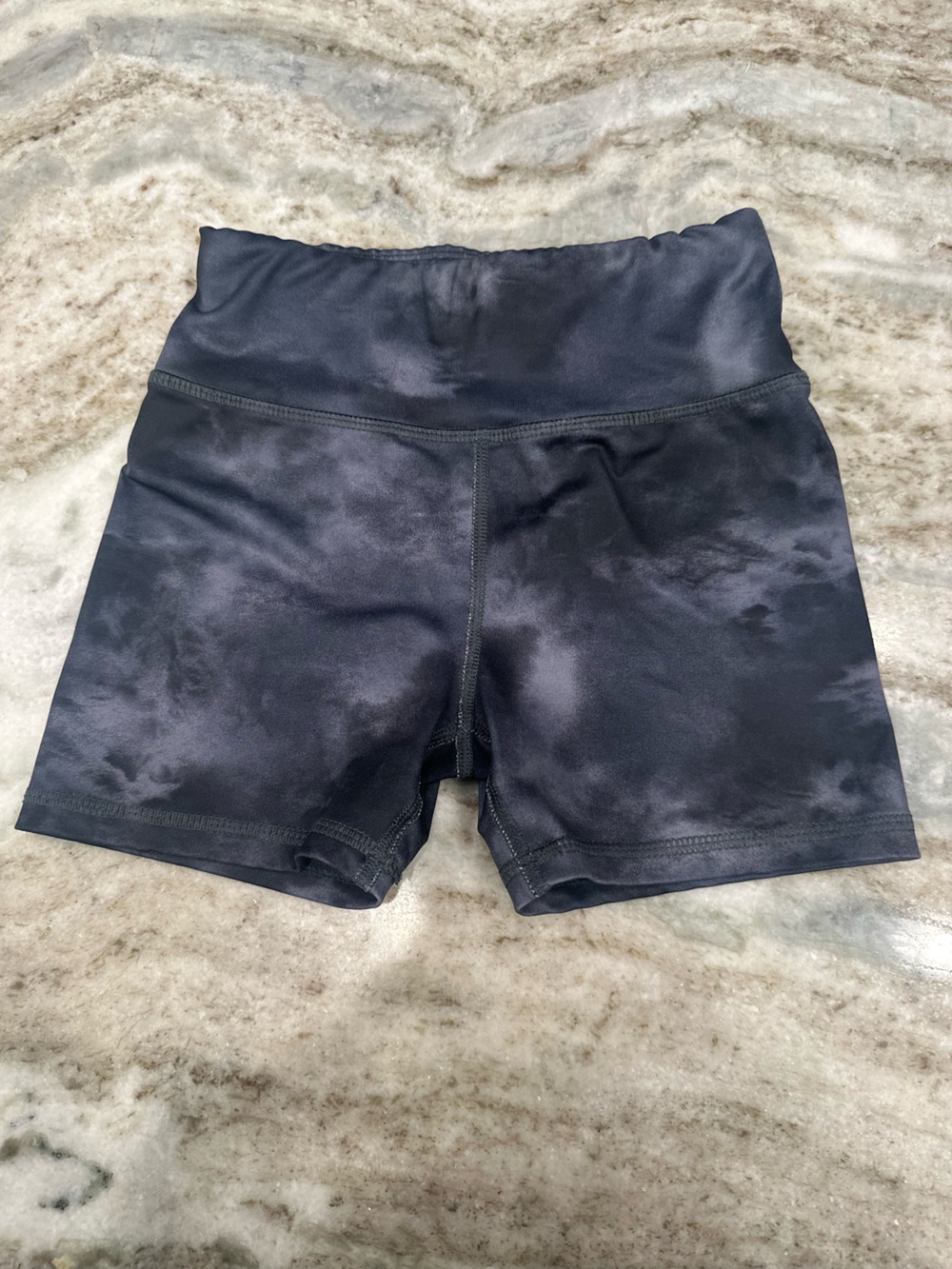 Kids Tie-Dye Athletic Bike Shorts - Black